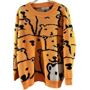 Bear Sweater – Orange – Size Medium